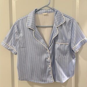 Satin striped crop top